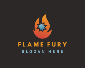 Flame & Ice Temperature logo design