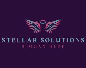 Celestial Angel Wings logo design