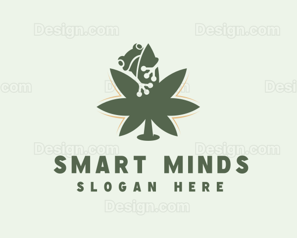 Frog Marijuana Plant Logo