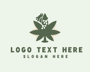Amphibian - Frog Marijuana Plant logo design