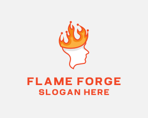 Flame Crown King logo design