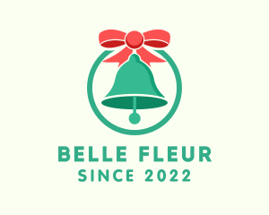 Ribbon Holiday Bell logo design