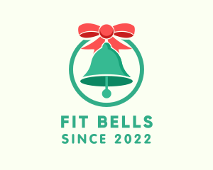 Ribbon Holiday Bell logo design