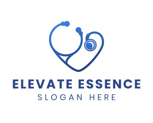Blue Heart Stethoscope Logo