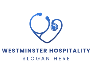 Blue Heart Stethoscope logo design