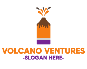 Volcano Art & Craft Pencil logo design