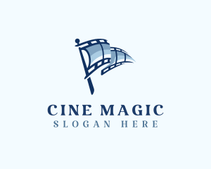 Cinema Film Reel Flag logo