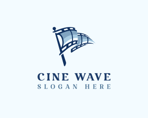 Cinema Film Reel Flag logo