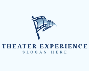 Cinema Film Reel Flag logo