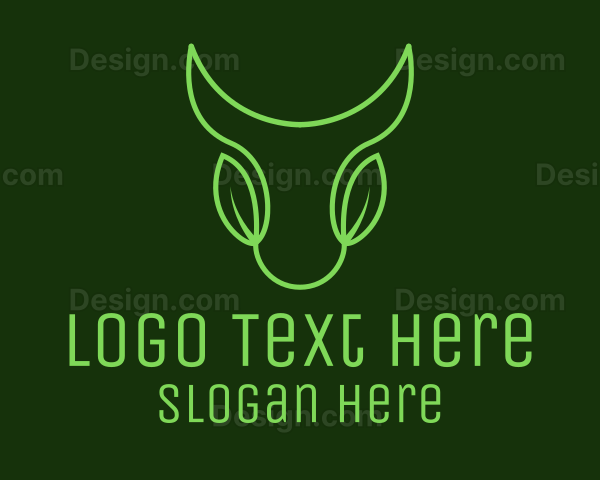 Green Leaf Bull Head Logo