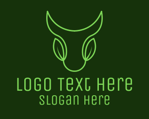Green Leaf Bull Head logo