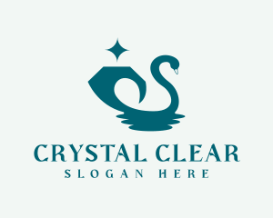 Diamond Gem Swan logo design