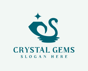 Diamond Gem Swan logo design