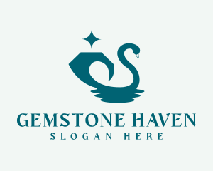 Diamond Gem Swan logo design