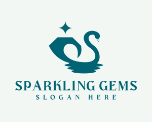 Diamond Gem Swan logo design