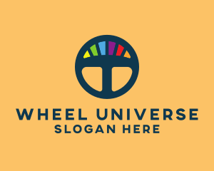 Rainbow Steering Wheel logo design