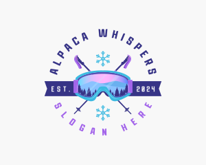 Ski Poles Goggles logo design