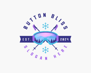 Ski Poles Goggles logo design