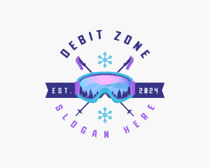 Ski Poles Goggles logo design