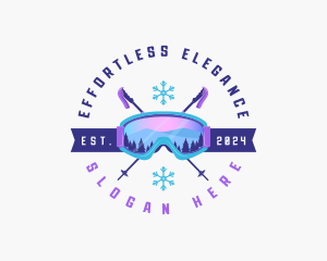 Ski Poles Goggles logo design