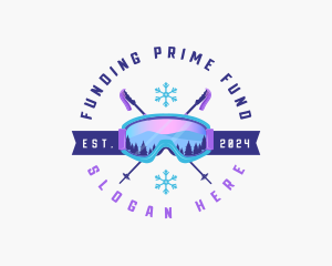 Ski Poles Goggles logo design