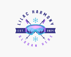 Ski Poles Goggles logo design