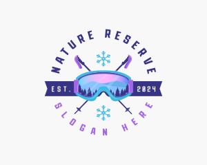 Ski Poles Goggles logo design