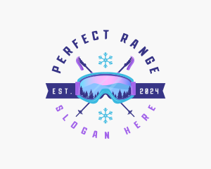 Ski Poles Goggles logo design