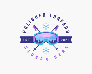 Ski Poles Goggles logo design