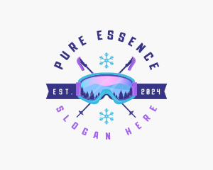 Ski Poles Goggles logo design