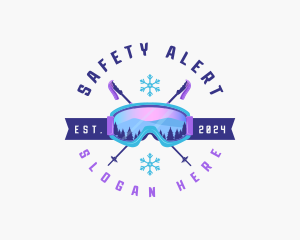 Ski Poles Goggles logo design