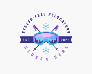 Ski Poles Goggles logo design