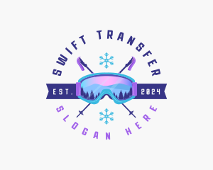 Ski Poles Goggles logo design