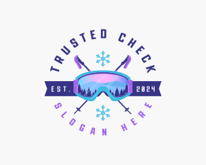 Ski Poles Goggles logo design