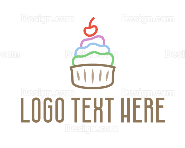 Colorful Cupcake Patisserie Logo