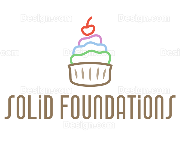 Colorful Cupcake Patisserie Logo