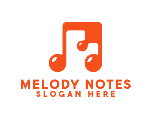 Generic Orange Musical Note logo design