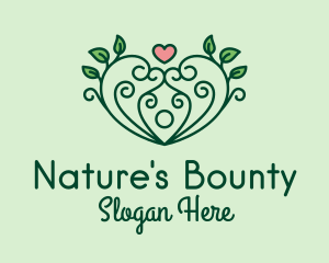 Natural Herbal Heart  logo design