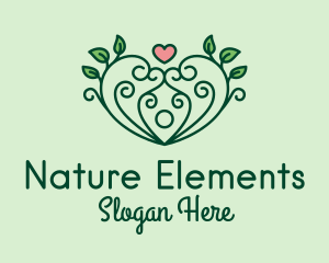 Natural Herbal Heart  logo design