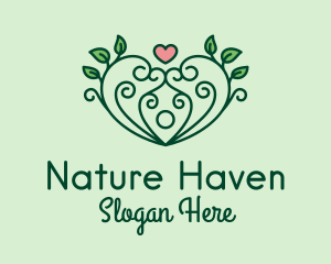 Natural Herbal Heart  logo design