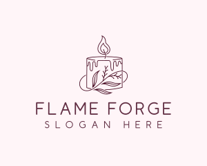 Candle Flame Nature logo design