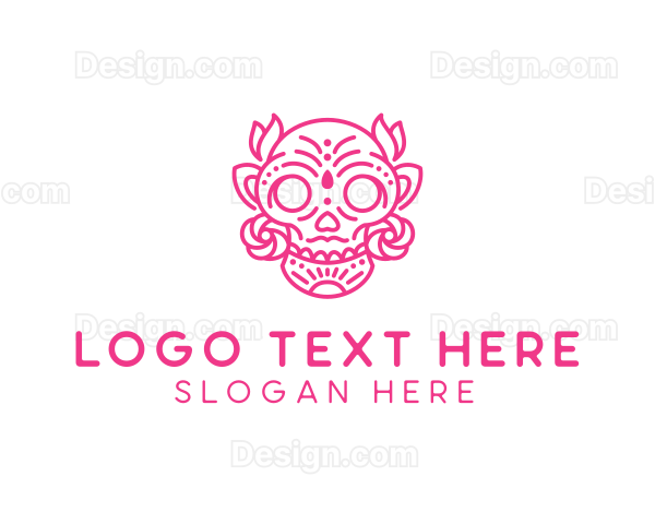 Ornate Floral Skull Logo