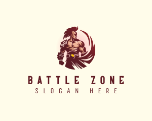 Muscular Strong  Warrior logo design