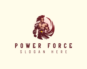 Muscular Strong  Warrior logo design