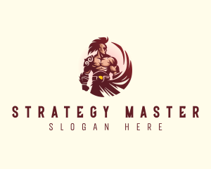 Muscular Strong  Warrior logo design