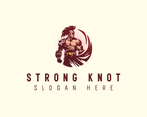 Muscular Strong  Warrior logo design