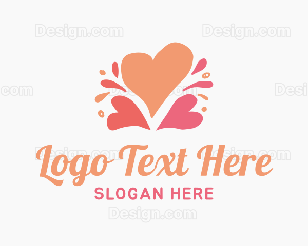 Cute Valentine Hearts Logo