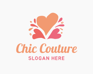 Cute Valentine Hearts logo design