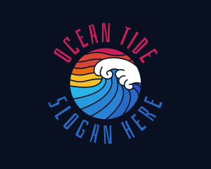 Ocean Wave Beach logo design