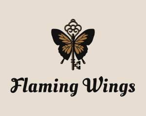 Luxe Butterfly Key logo design